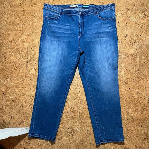 Anthropologie Pilcro Slim Boyfriend High Rise Jeans Light Distressing Sz 26W - Picture 6 of 14